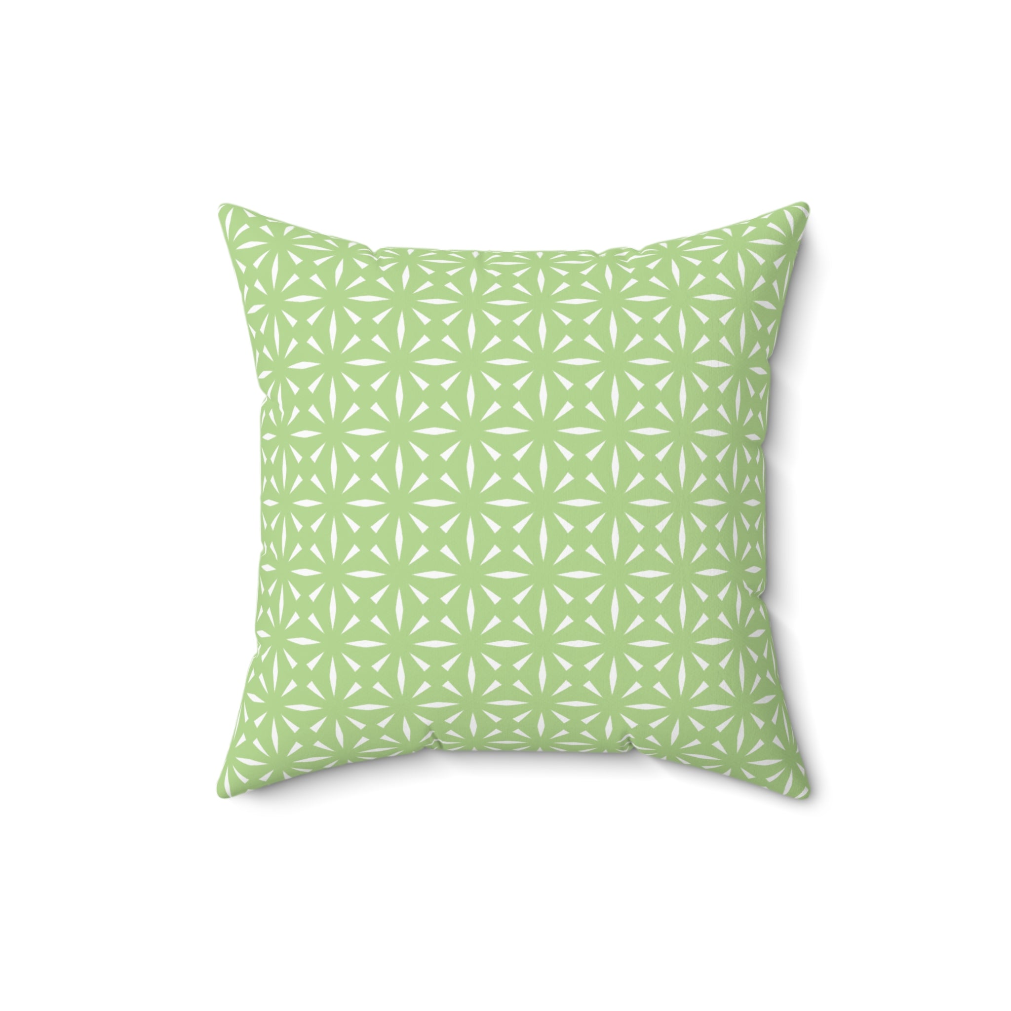 Pistachio Green Pattern Pillow - Spun Polyester Throw Cushion