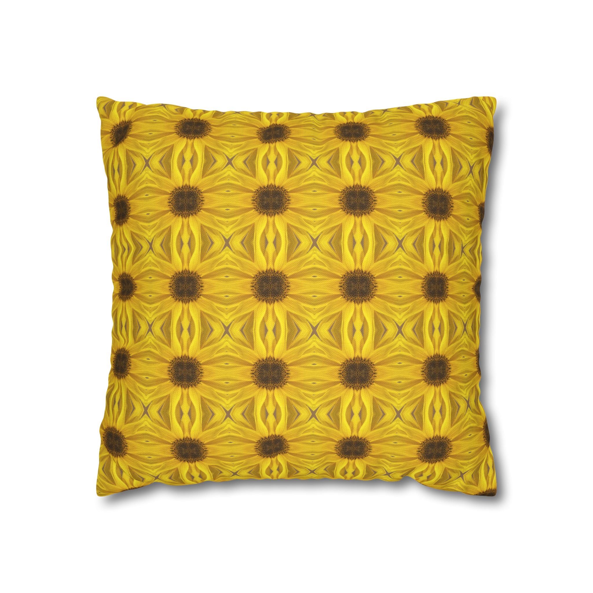 Sunflower Mosaic Decorative THROW PILLOW COVER — Yellow Floral Decorative Throw Pillow