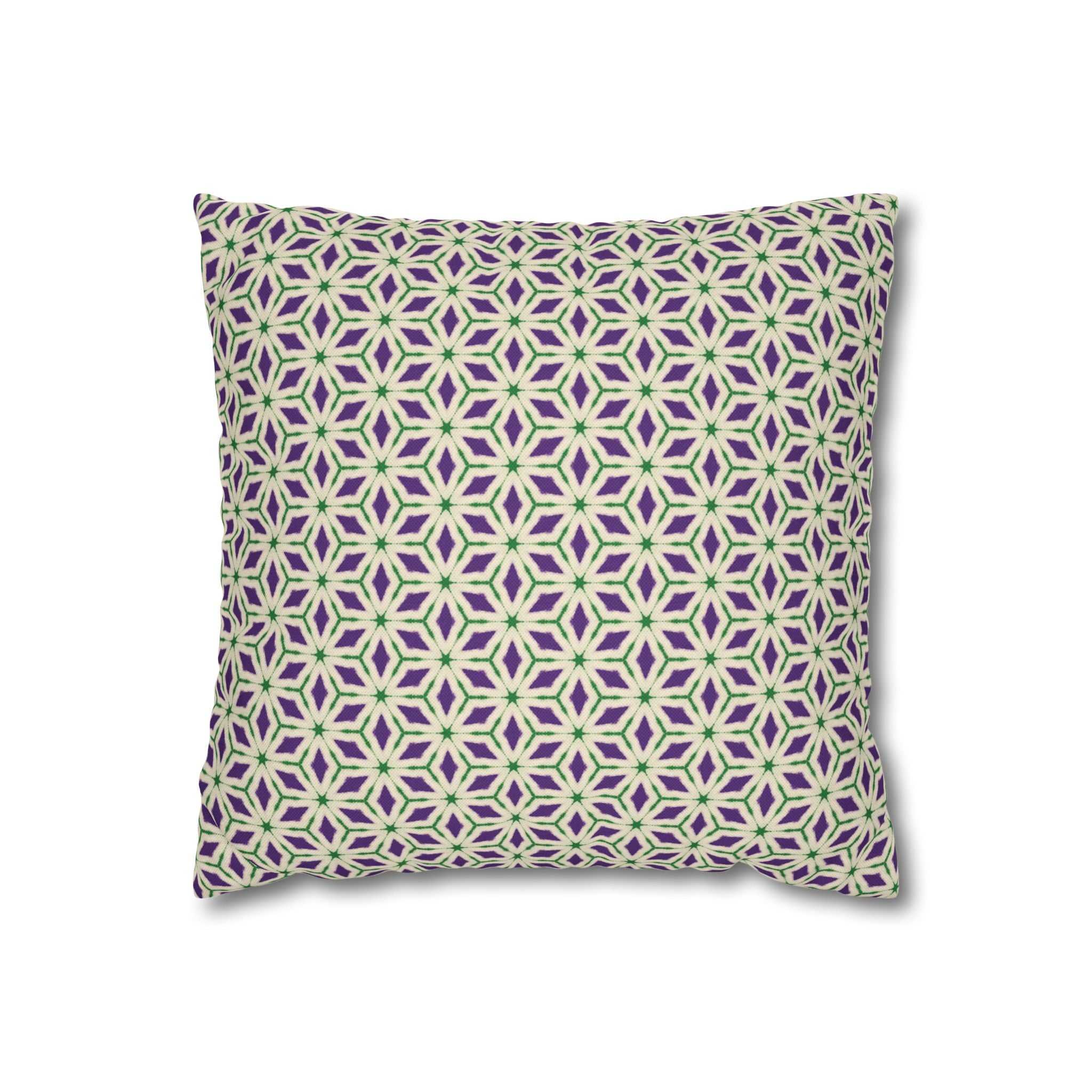 Purple & Green Floral THROW PILLOW COVER — Modern Moroccan Pattern Throw Pillow Cover