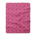 Pink Floral Kaleidoscope Pattern Sherpa Blanket — Cozy Plush Throw for Bedroom & Gift