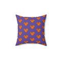 Purple Autumn Pumpkin Pattern Pillow - Purple Spun Polyester Decorative Cushion