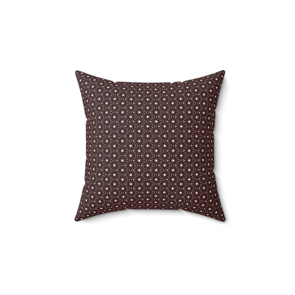 Brown Starburst Decorative Pillow - Geometric Square Pillow