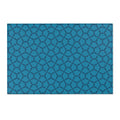 Blue Geometric Trellis Area Rug — Modern Moroccan Pattern