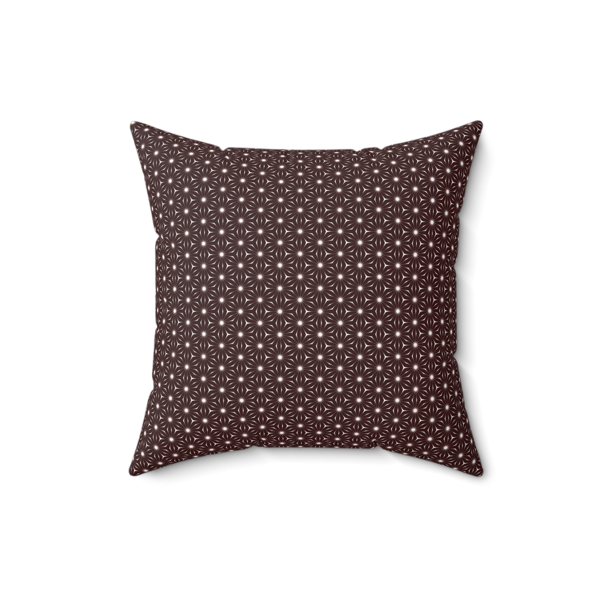 Brown Starburst Decorative Pillow - Geometric Square Pillow
