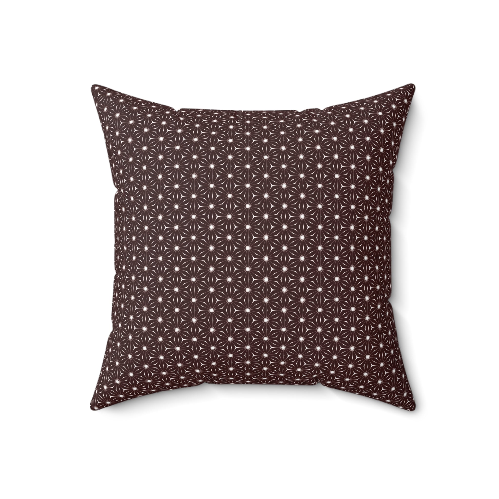 Brown Starburst Decorative Pillow - Geometric Square Pillow