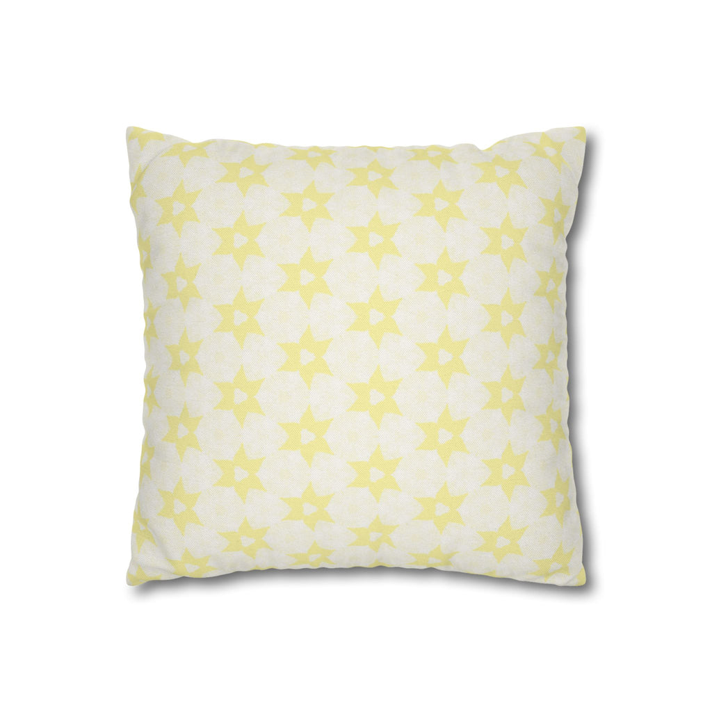 Cream Floral Star THROW PILLOW COVER — Soft Spun Polyester Square Pillowcase