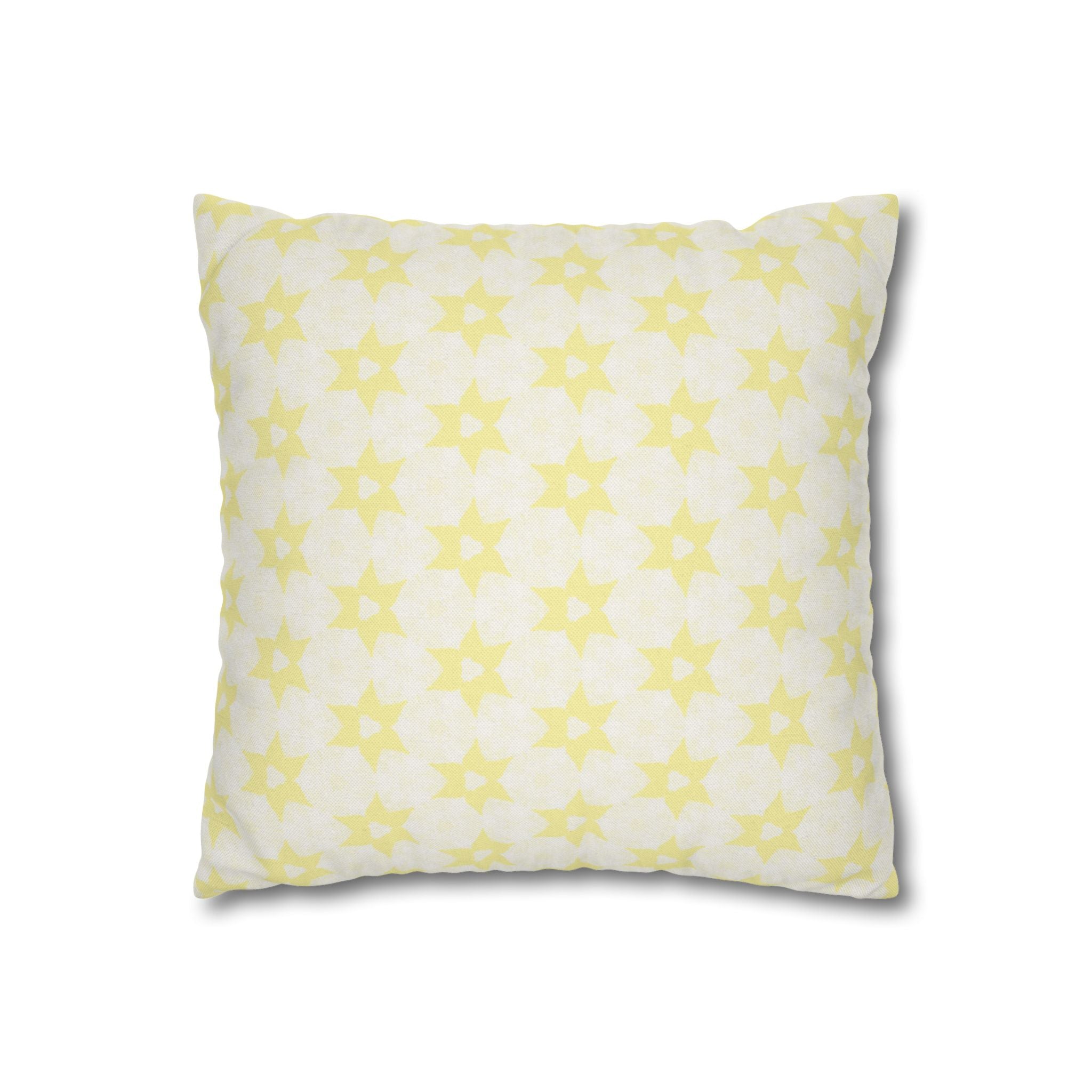 Cream Floral Star THROW PILLOW COVER — Soft Spun Polyester Square Pillowcase
