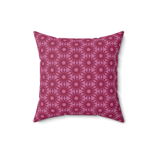 Berry Pink Floral Pillow — Decorative Square Throw Cushion