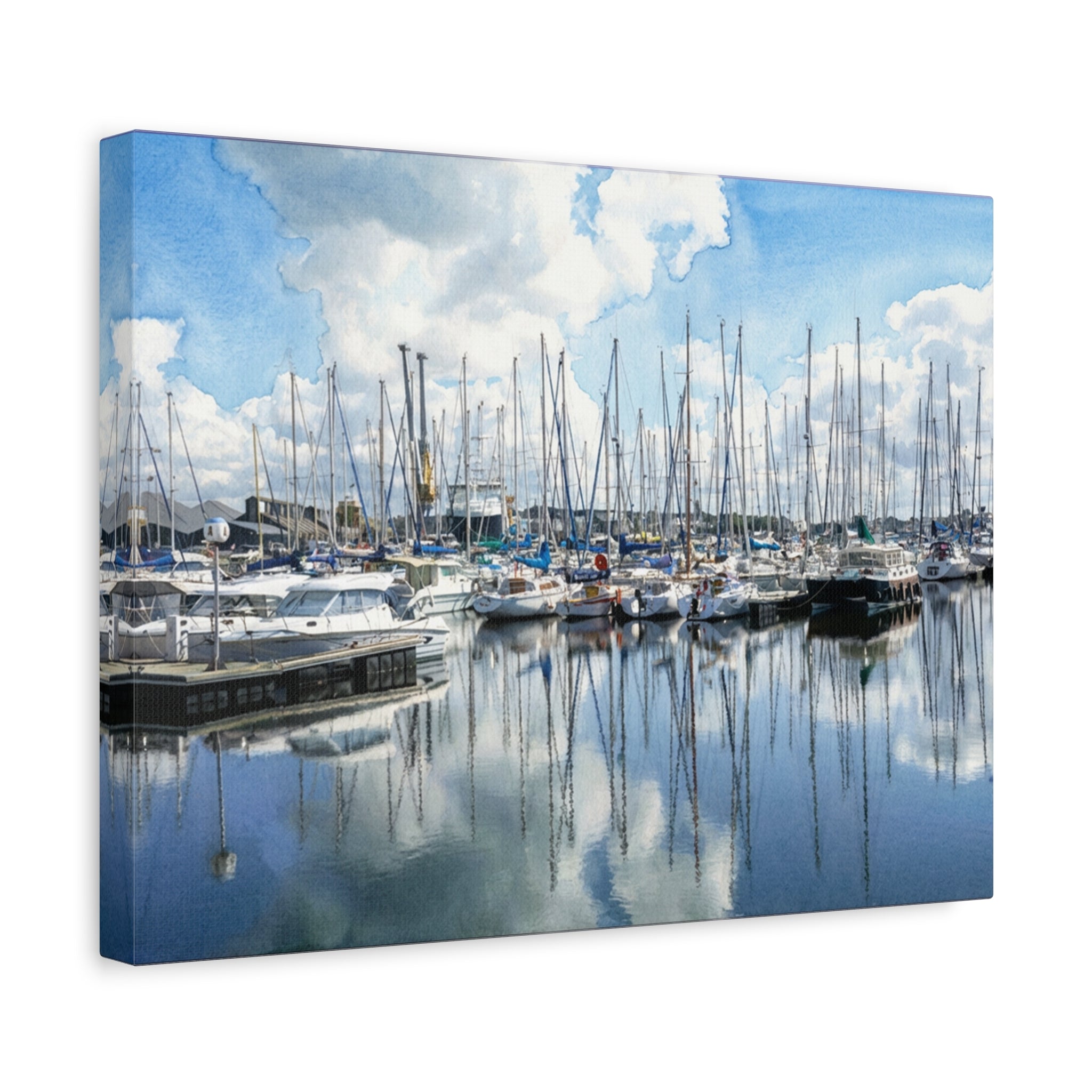 Marina Reflections Matte Canvas Print