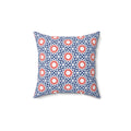 Red White & Blue Holiday Square Pillow — Patriotic Spun Polyester Decor