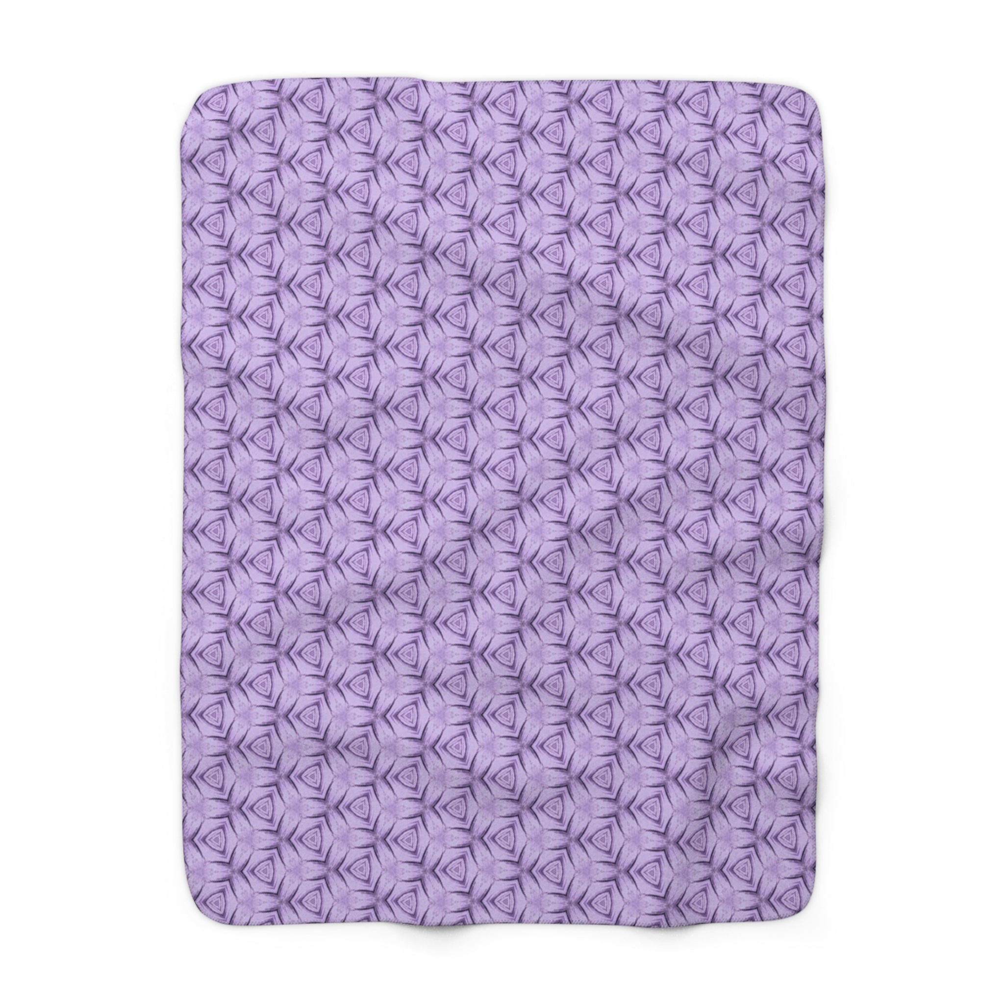 Lavender Petal Geometric Sherpa Blanket — Soft Cozy Fleece Throw for Home & Gifts