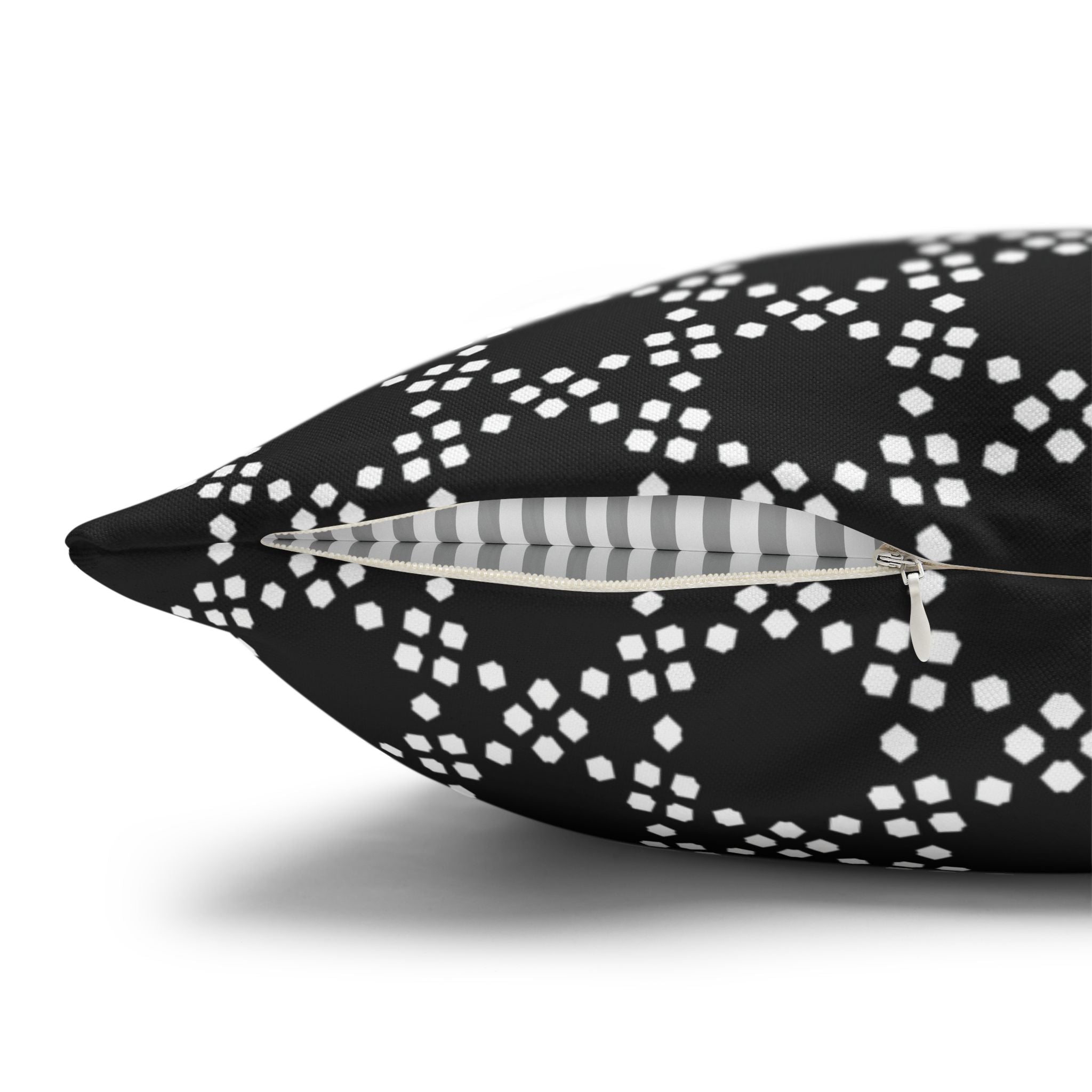Black and White Lattice Dot Pattern THROW PILLOW COVER — Modern Decorative Throw Pillow