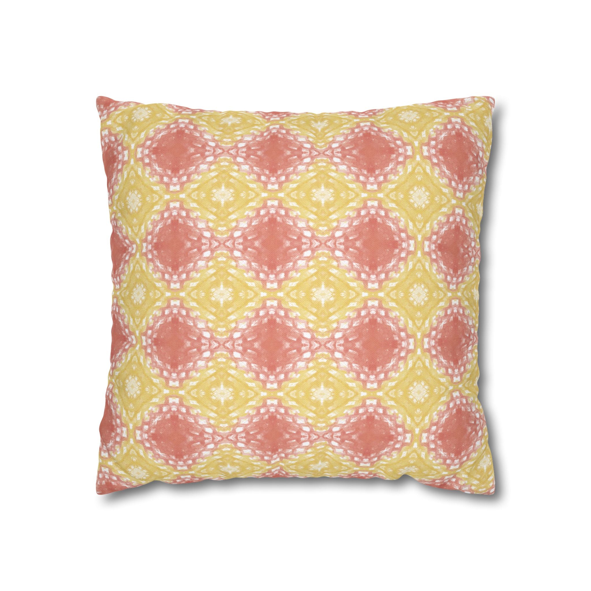 Pastel Boho Diamond Pattern THROW PILLOW COVER — Spun Polyester Decorative Cushion Cover