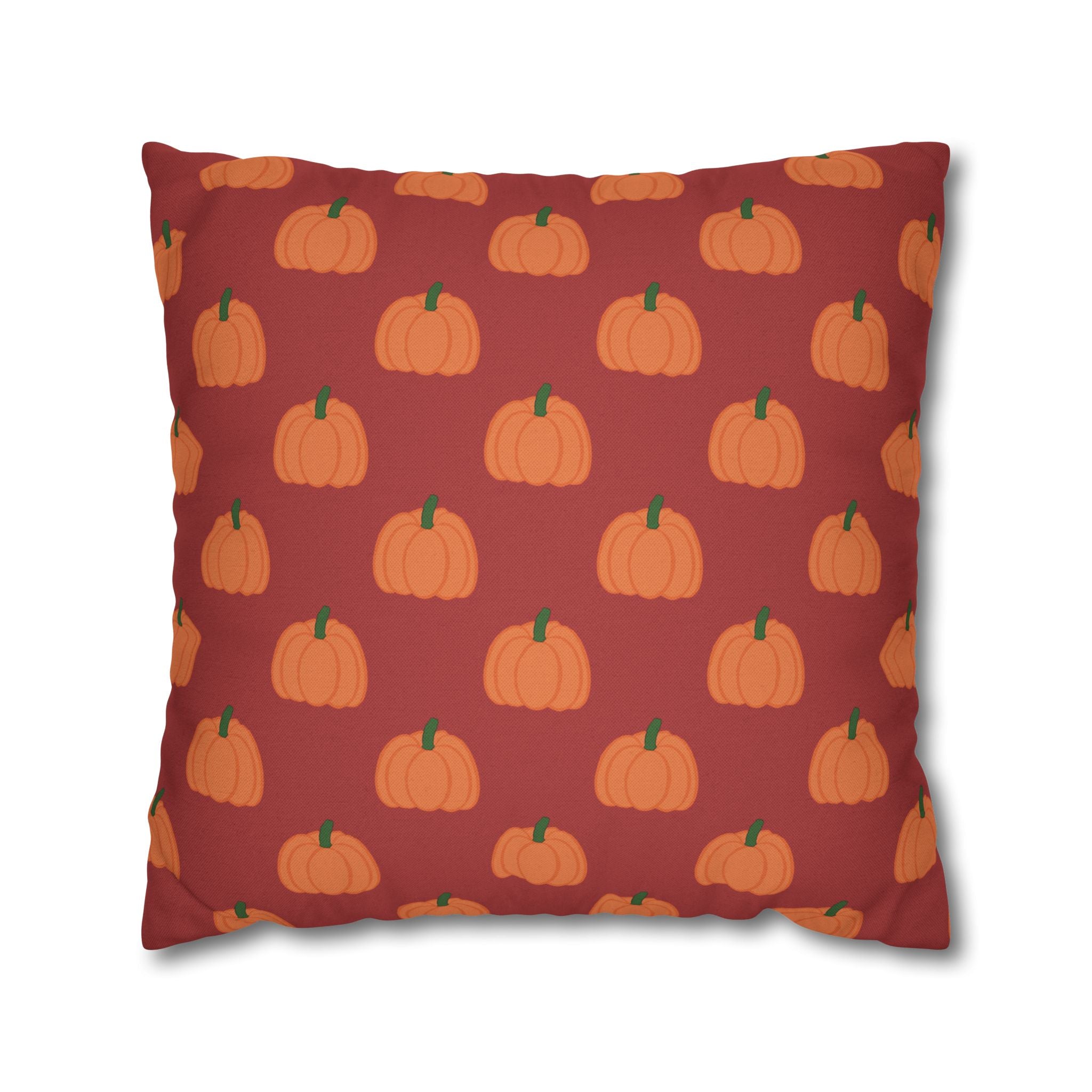Burnt Orange Halloween Pumpkin Pattern THROW PILLOW COVER - Fall Decorative Throw Pillow Cover