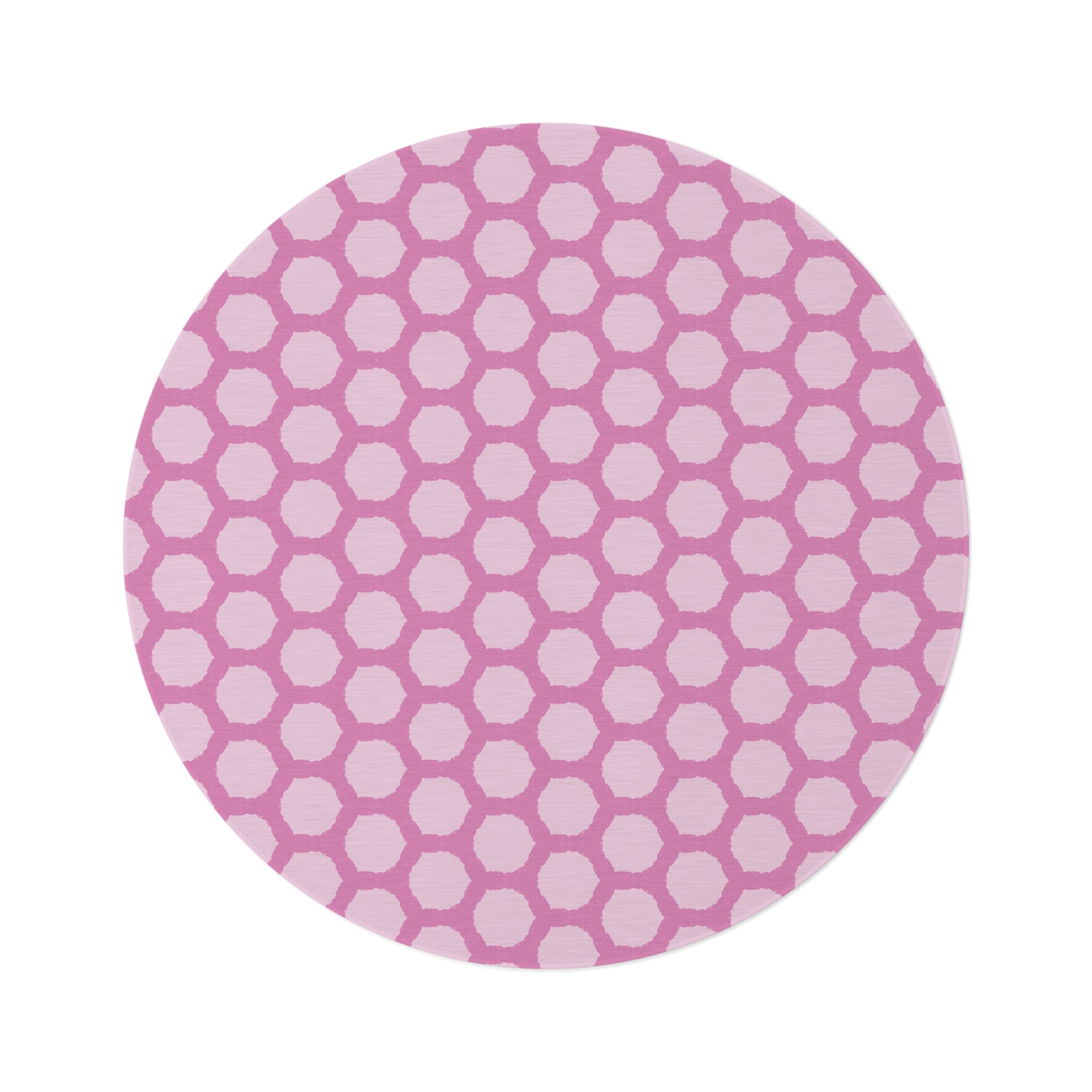 Pink Honeycomb Round Rug – Geometric Nursery Accent Rug