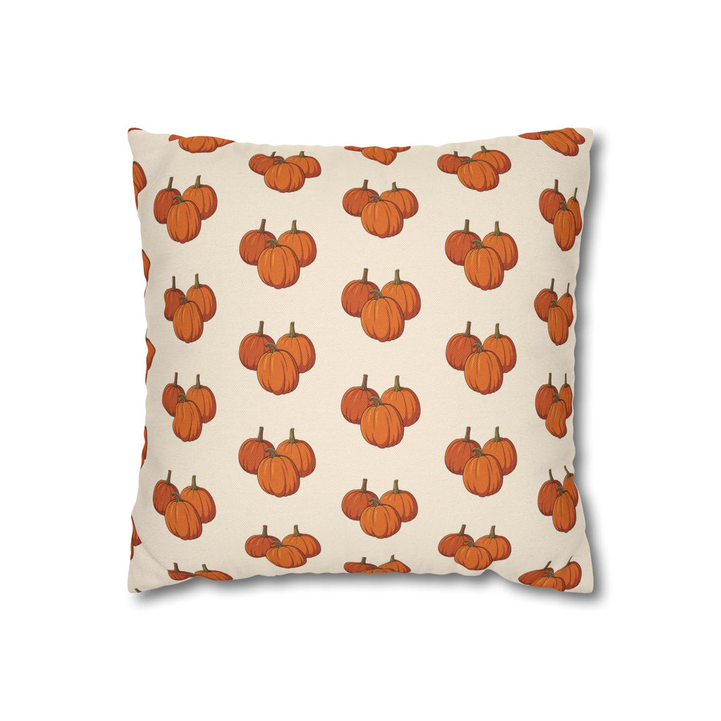 Cream Autumn Pumpkin Pattern THROW PILLOW COVER — Fall Decorative Throw Pillow Cover