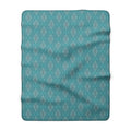 Teal Aztec Sherpa Blanket — Cozy Boho Fleece Throw