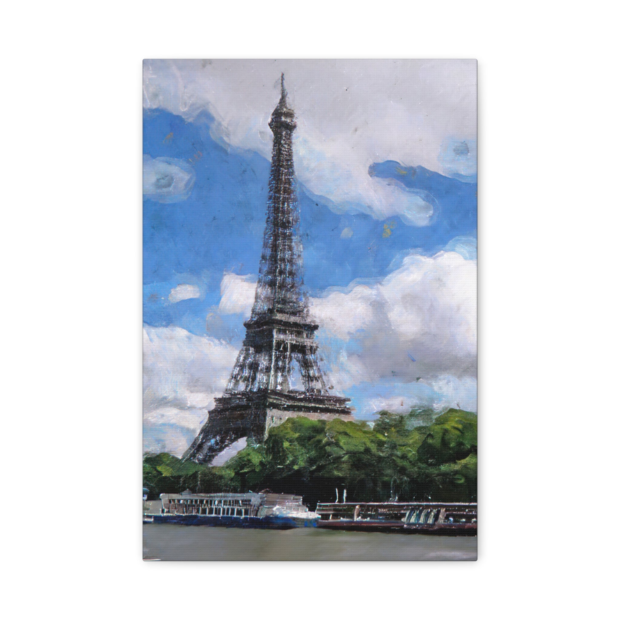Artistic Eiffel Tower Canvas Wall Art, French Decor, Home Gallery, Travel Lover Gift, Modern Wall Hanging, Gallery Wrap Print