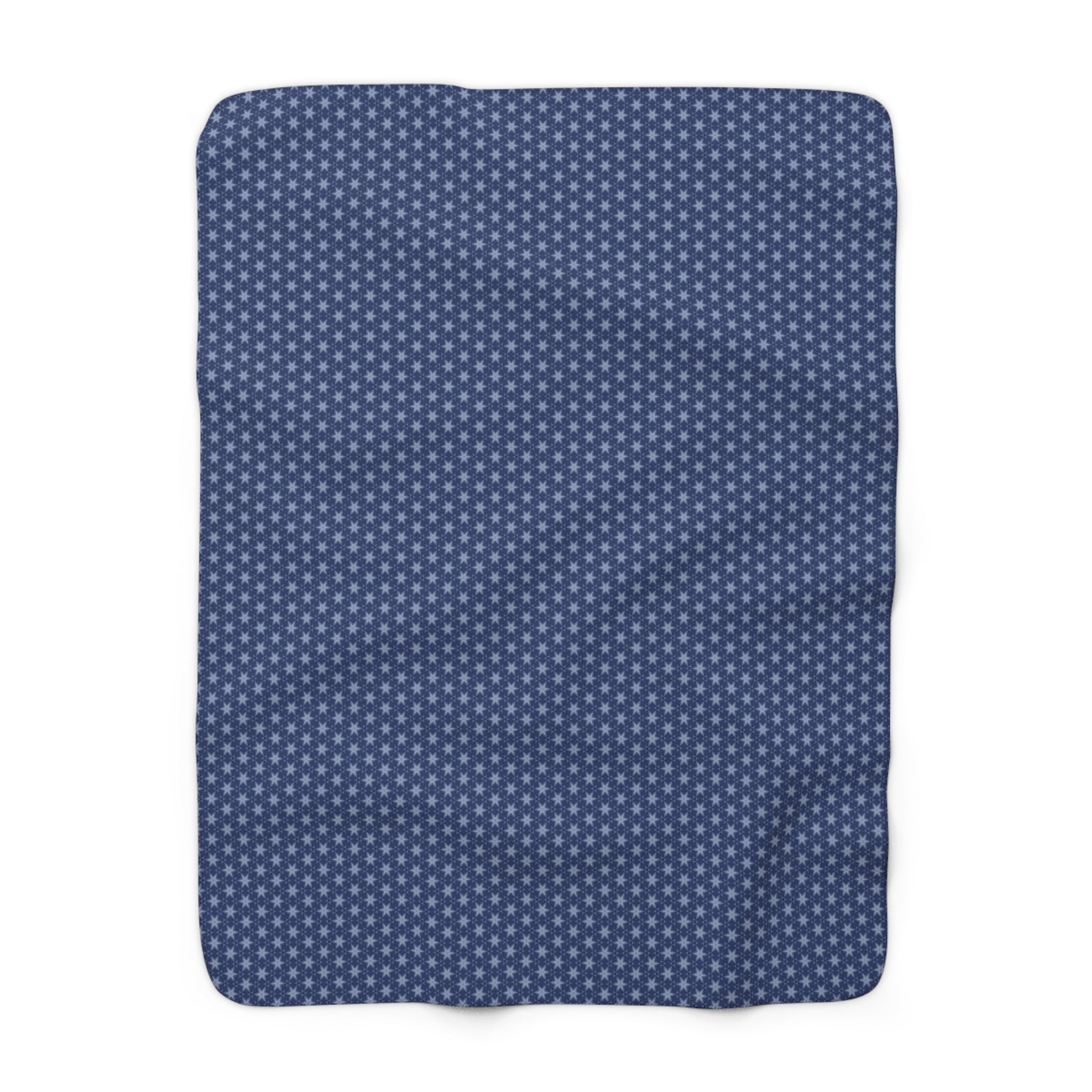 Patriotic July 4th Blue Stars Sherpa Fleece Blanket