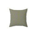 Sunburst Floral Throw Pillow — Yellow & Blue Geometric Accent Cushion