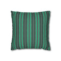 Green & Gray Striped Decorative THROW PILLOW COVER