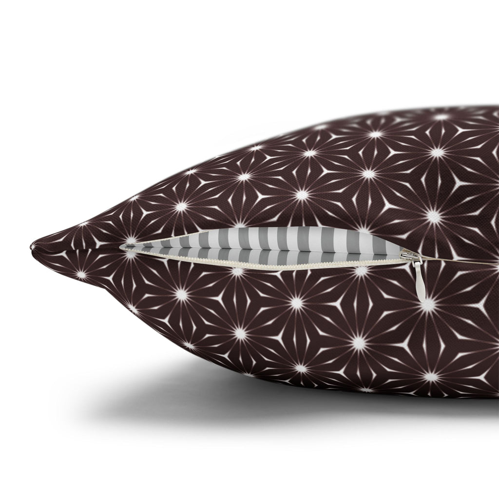 Brown Starburst Decorative THROW PILLOW COVER — Square Throw Pillow Cover