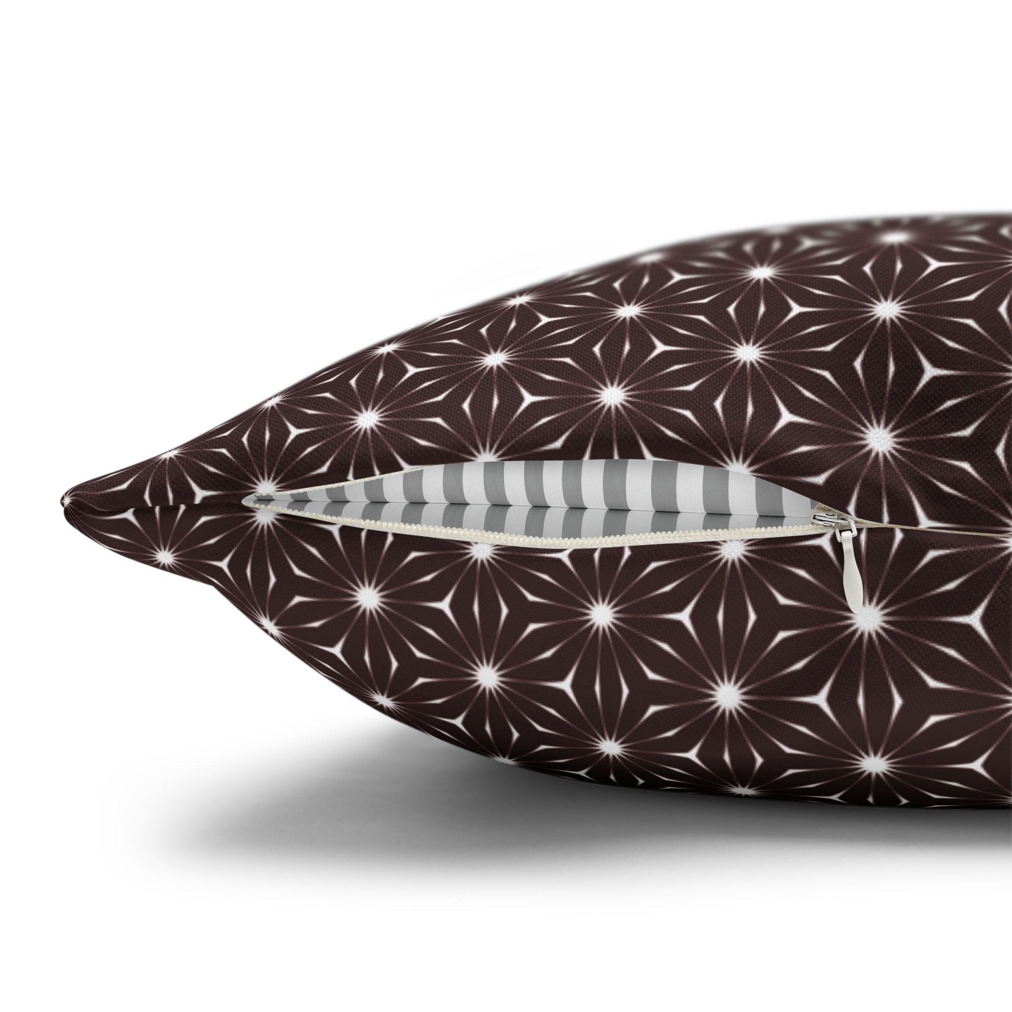 Brown Starburst Decorative THROW PILLOW COVER — Square Throw Pillow Cover