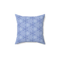Blue Floral Geometric Throw Pillow — Soft Starburst Pattern Home Decor