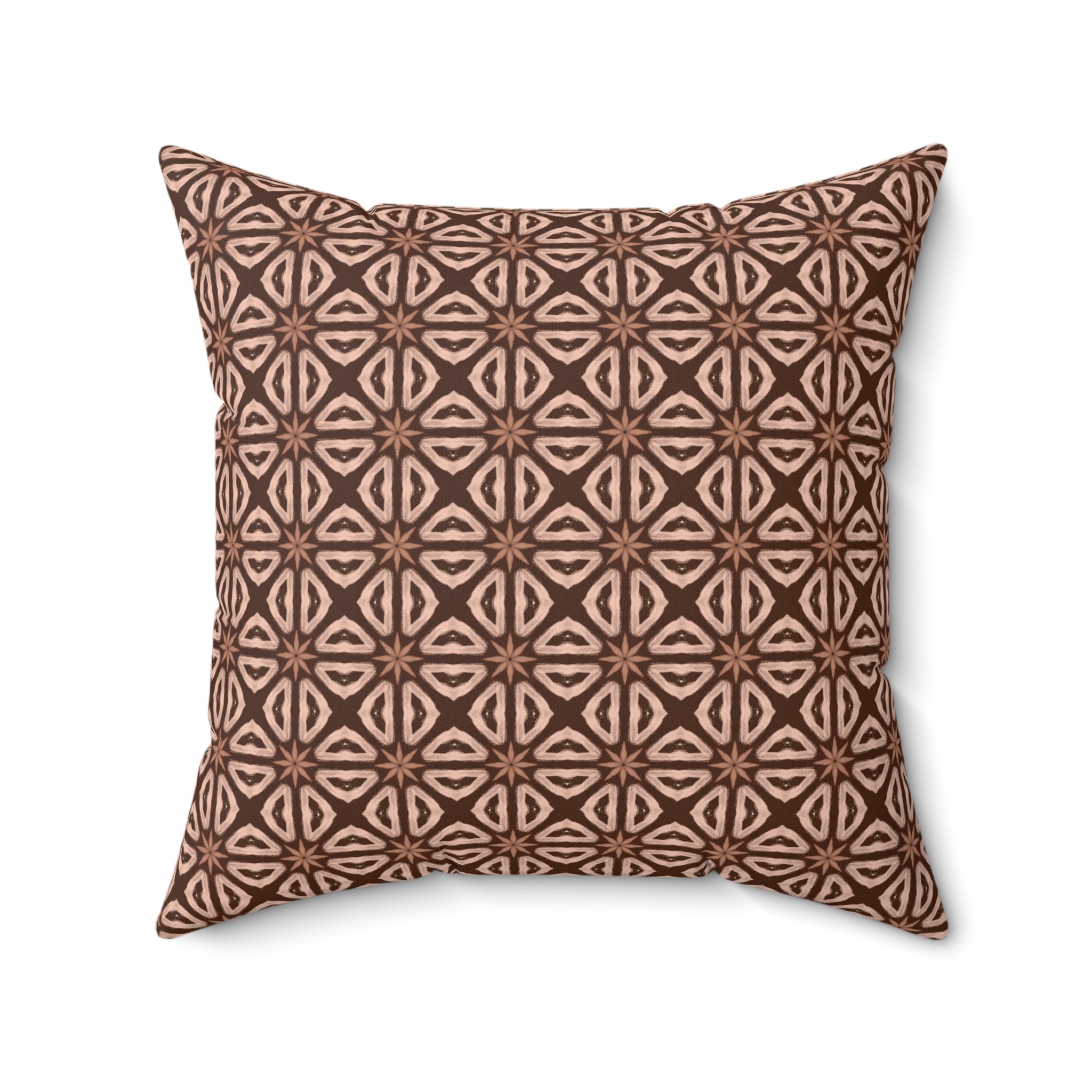 Chocolate Brown Floral Pattern Pillow