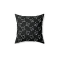 Black Cat Sketch Pattern Throw Pillow — Cute Minimal Kitty Faces Decorative Cushion