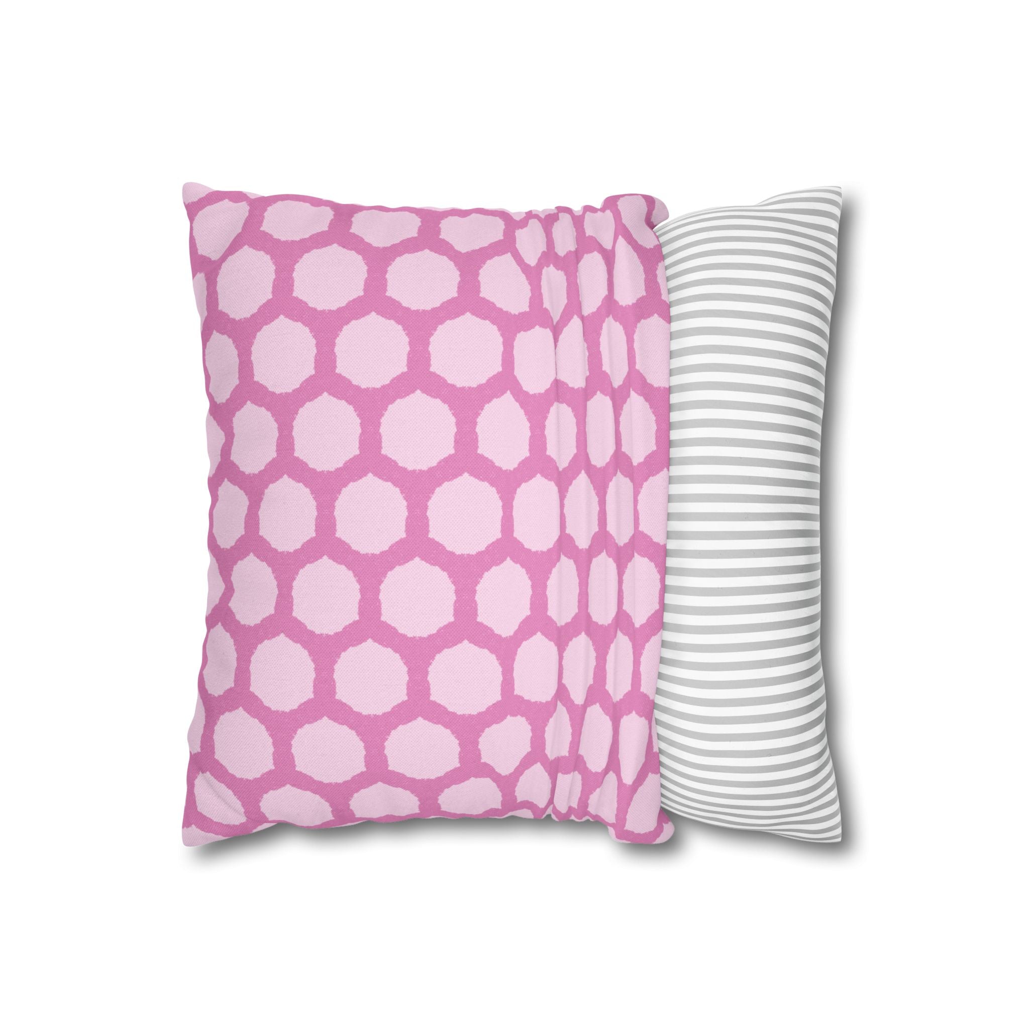 Pink Honeycomb Pattern THROW PILLOW COVER - Decorative Square Throw Pillow Cover