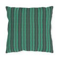 Outdoor Pillow Green and Gray Stripes - Patio Cushion