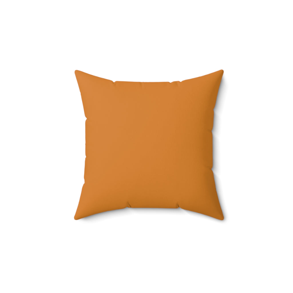 Autumn Pumpkin Decorative Pillow, Beige or Orange Back — Fall Harvest Square Throw Pillow
