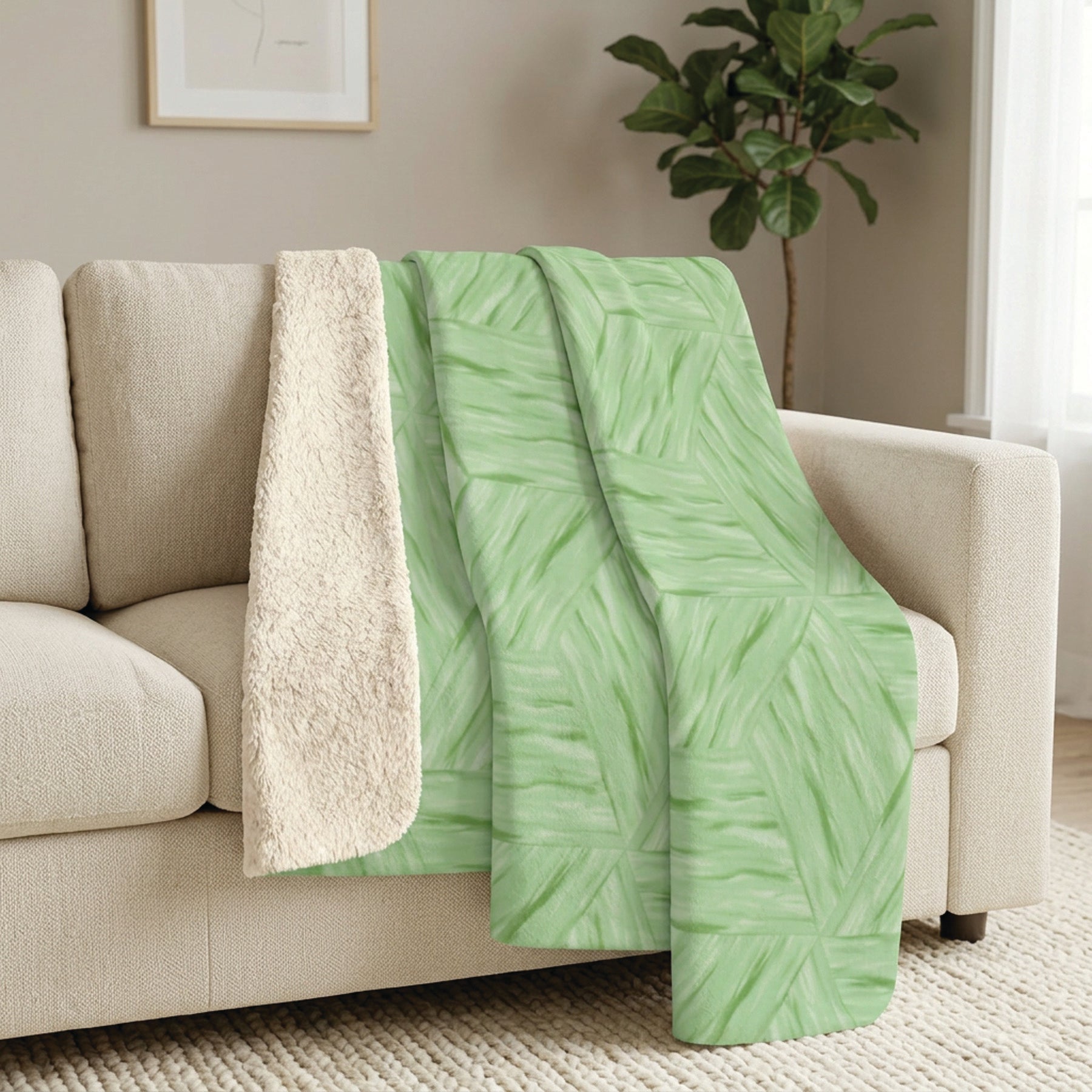 Soft Green Throw Blanket